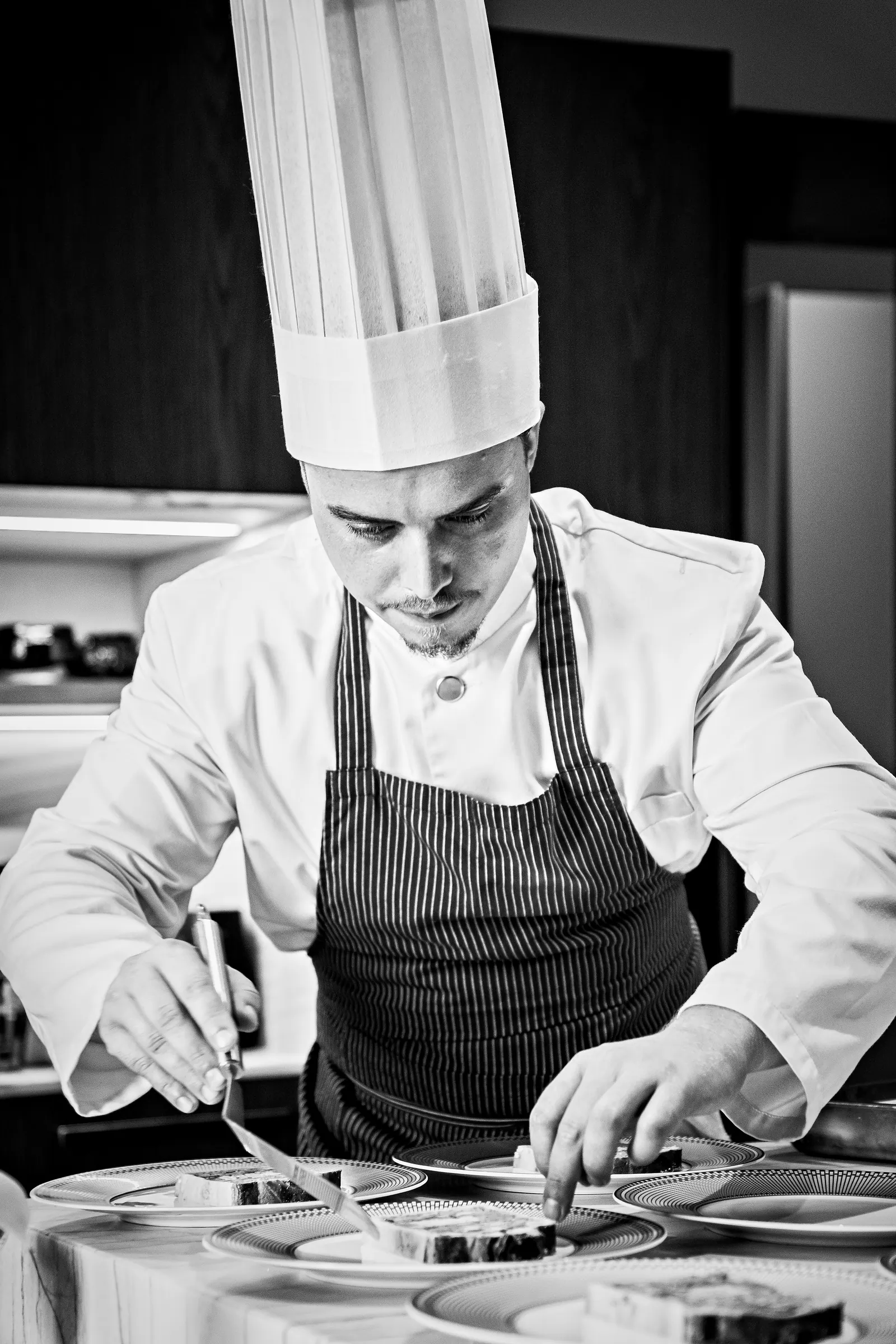 The chef plating a dish — private at-home service, Lyon